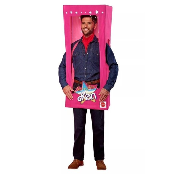 Barbie Ken Box Adult Costume With Fabric Box 20-Piece Elasticized Pole Set - Picture 1 of 6